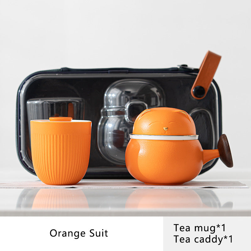 Lucky Cat Mug Travel Tea Set