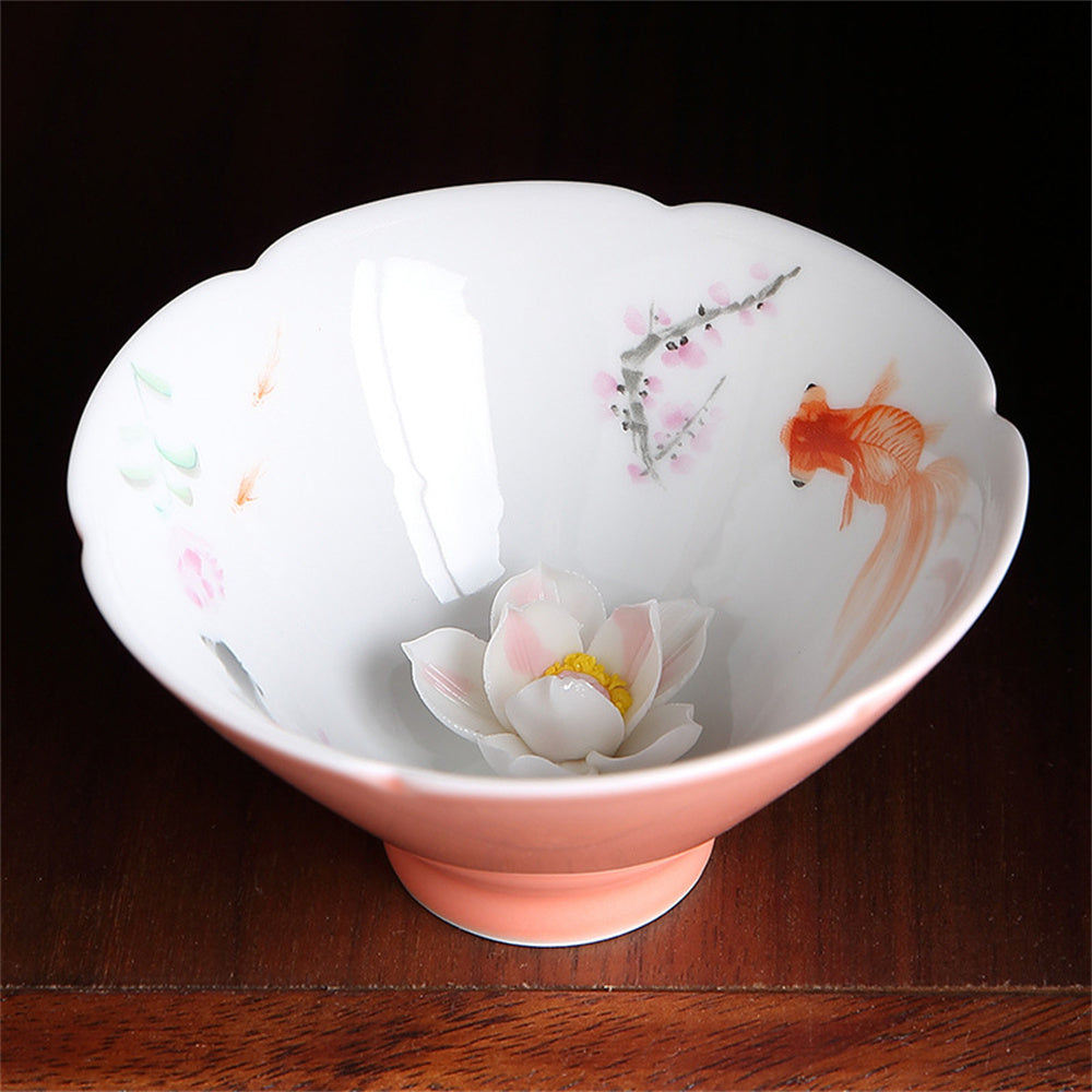 Goldfish Hand Pinched Lotus Cup