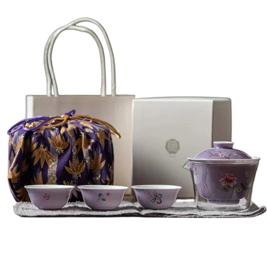 Butterfly Love Flower Travel Tea Set