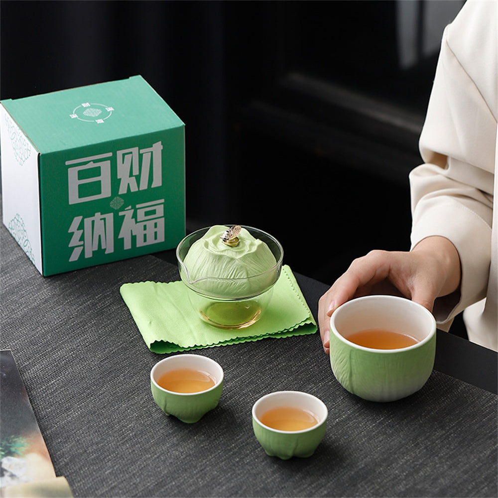 Cabbage Brings Good Lucky Travel Tea Set