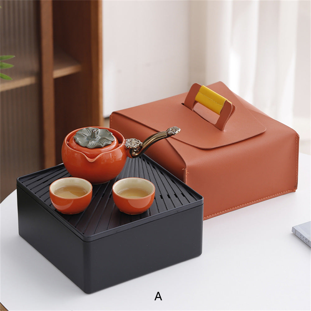 Cheerful Persimmon Travel Tea Set