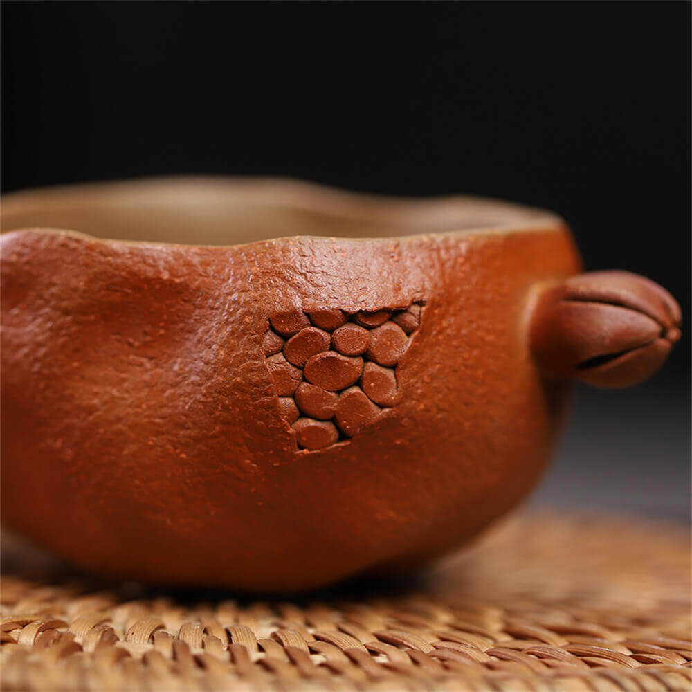Purple sand tea cup in pomegranate shape