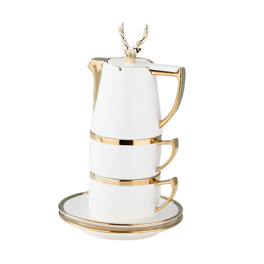 Eik Deer Gold Coffee Tea Set