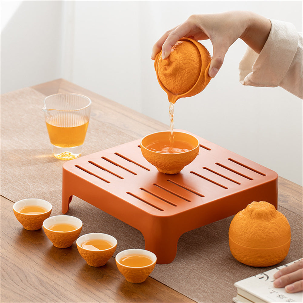 Lucky Orange Travel Tea Set