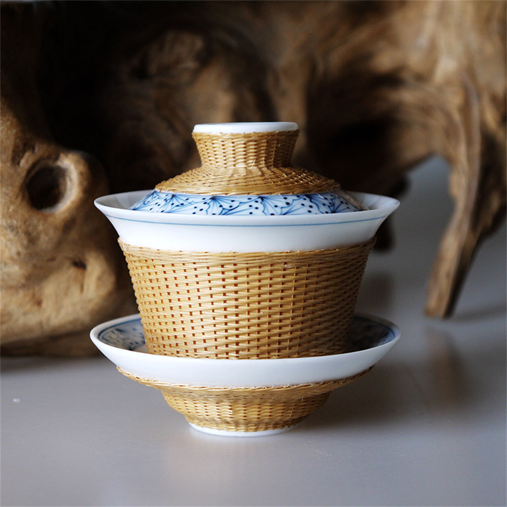 Bamboo Buckles Porcelain Small Gaiwan Set