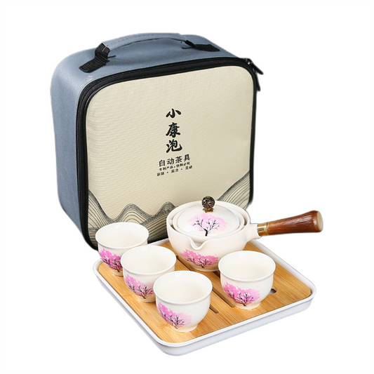 Rocking Wooden Handle Teapot Automatic Tea Set