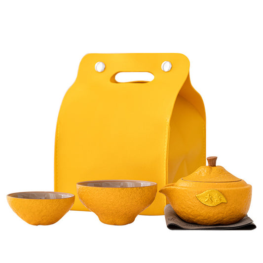 Orange Travel Tea Set