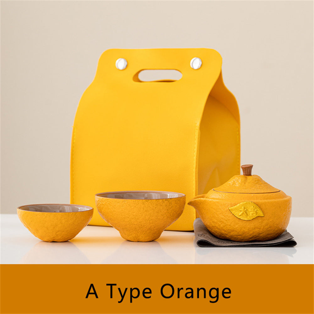 Orange Travel Tea Set