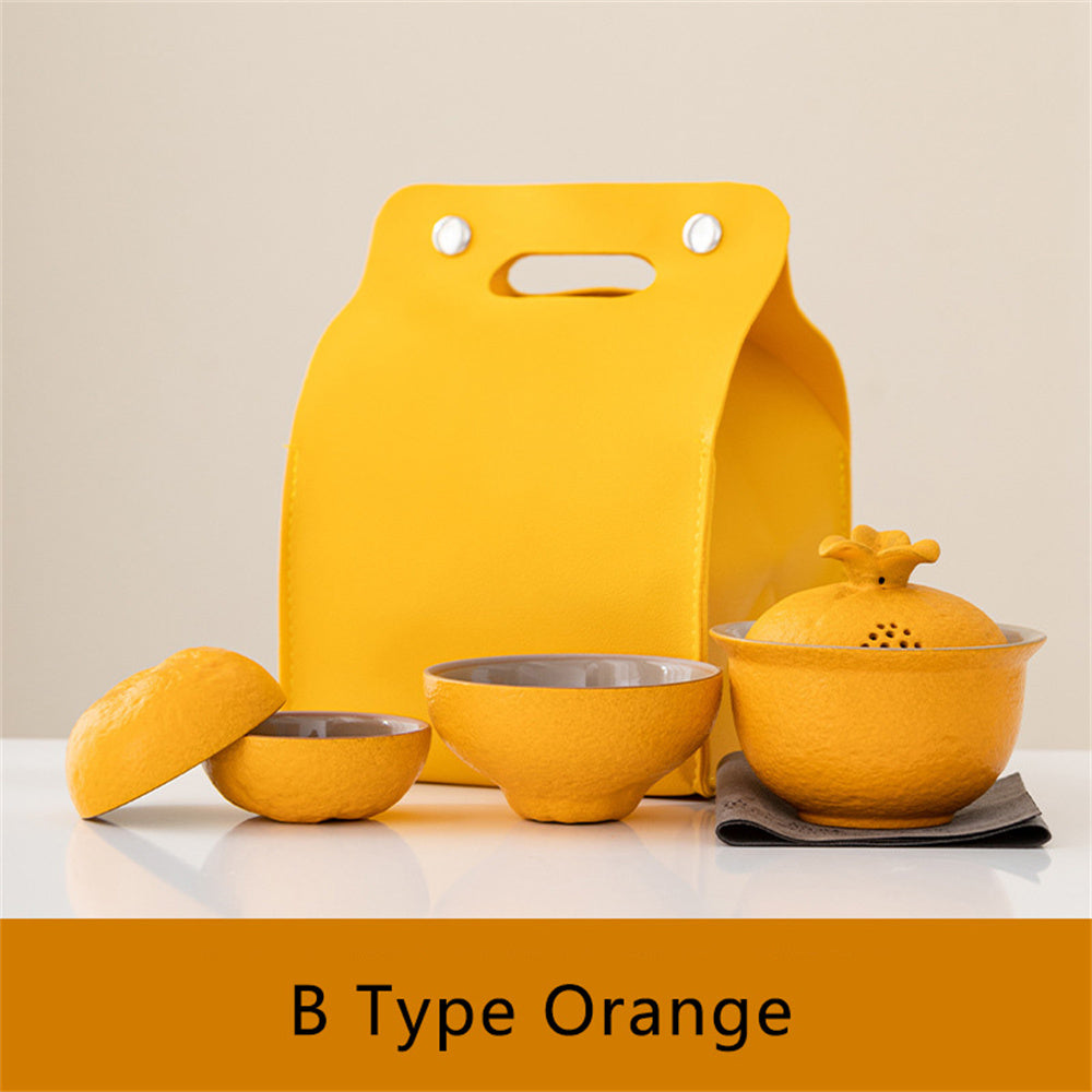 Orange Travel Tea Set
