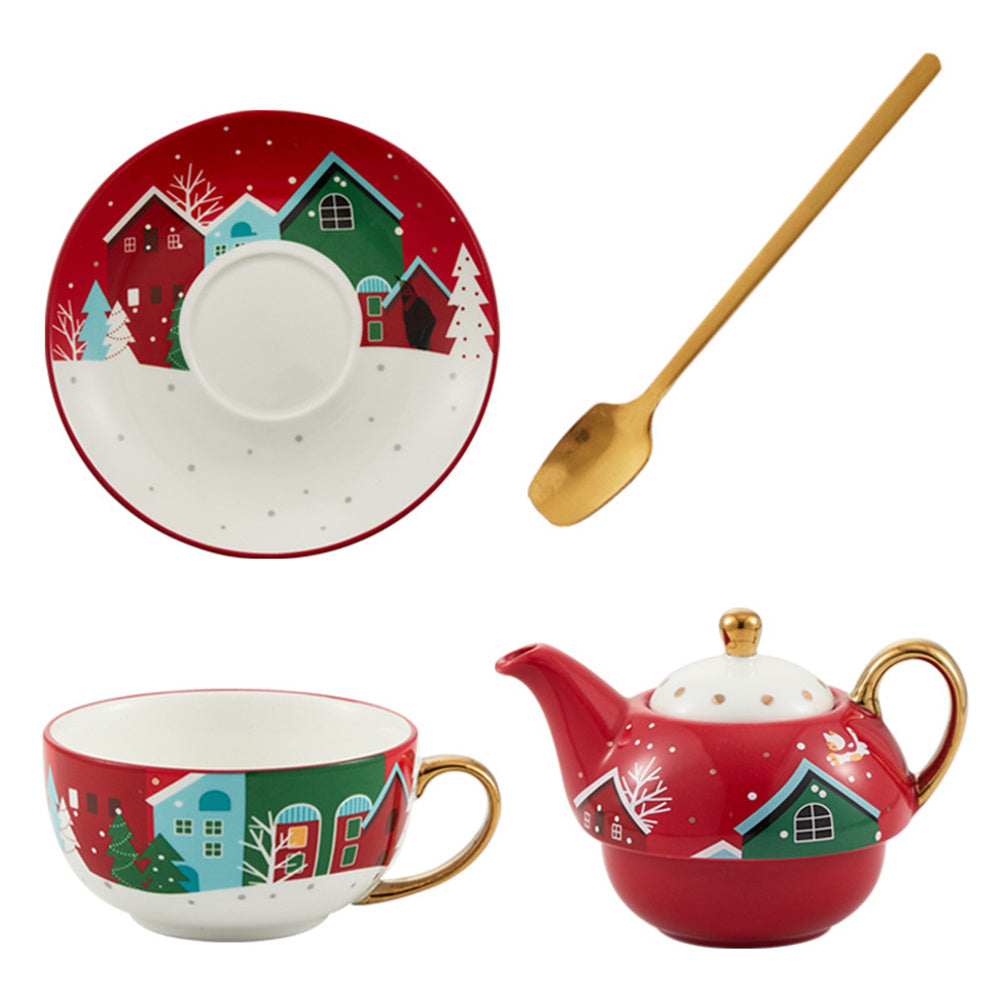 Christmas Cup Pot Overlapping Tea Set