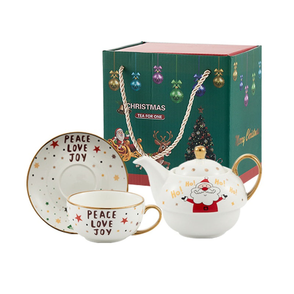 Christmas Cup Pot Overlapping Tea Set
