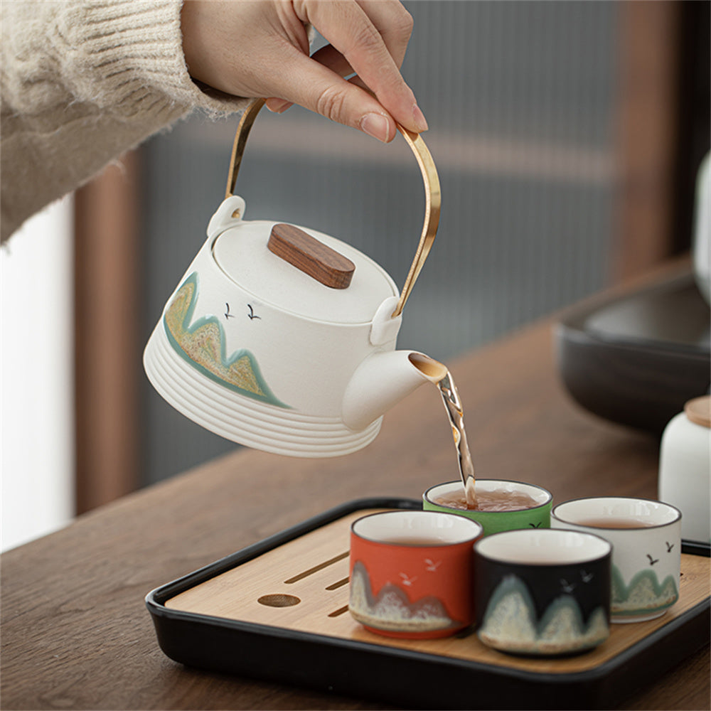 Geese Flying South Travel Tea Set