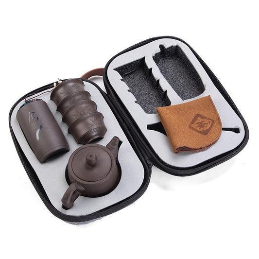 One Pot Four Cup Tea Set Portable Set