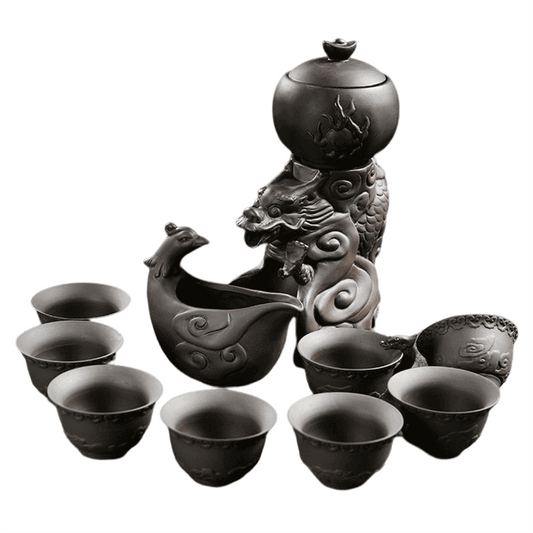 Longfeng paddle Purple sand Tea set